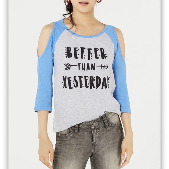 Love Tribe Cold-Shoulder Printed Basebal - Picture 2 of 3